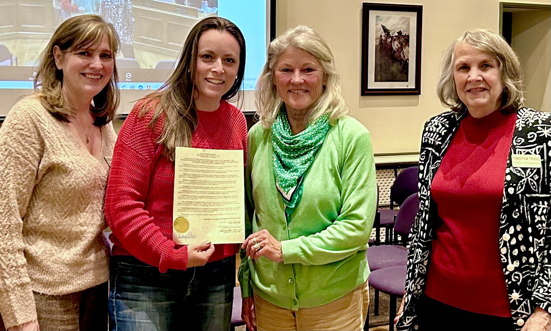 Me with Board of Supervisors getting the resolution for National Library Week