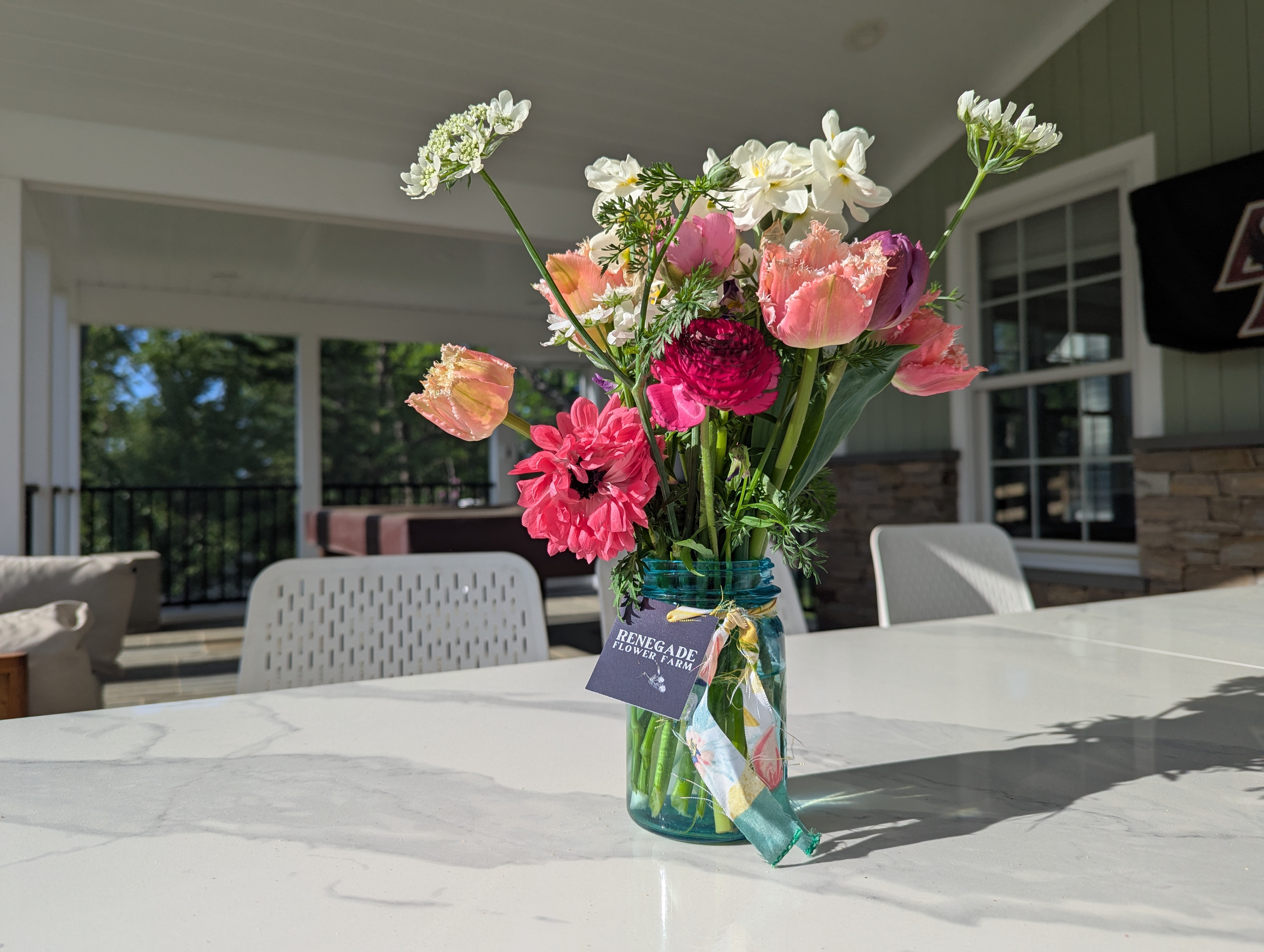 bouquet of flowers on a table