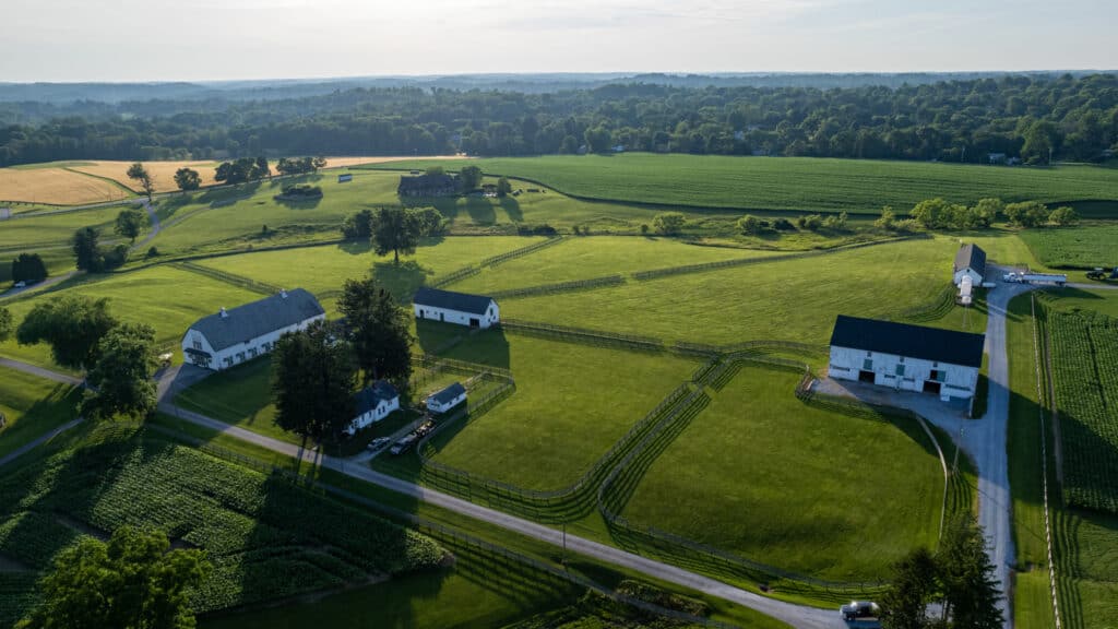 Crebilly Farm from above