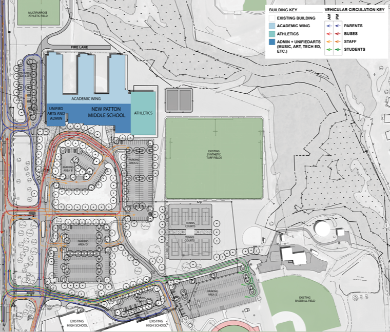rendering of new middle school property layout