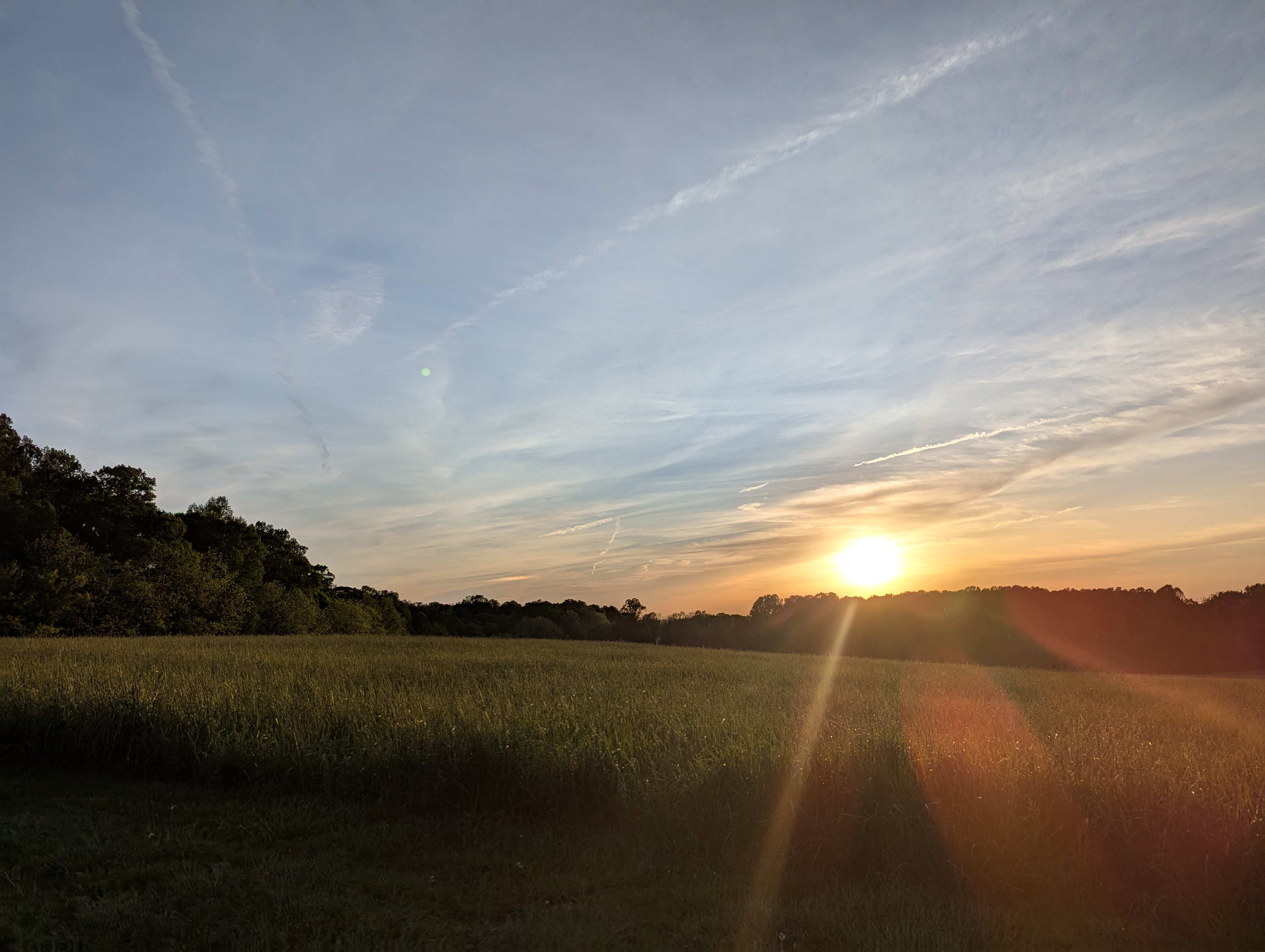 sun setting over Sandy Hollow Park after a chadds ford walking club walk