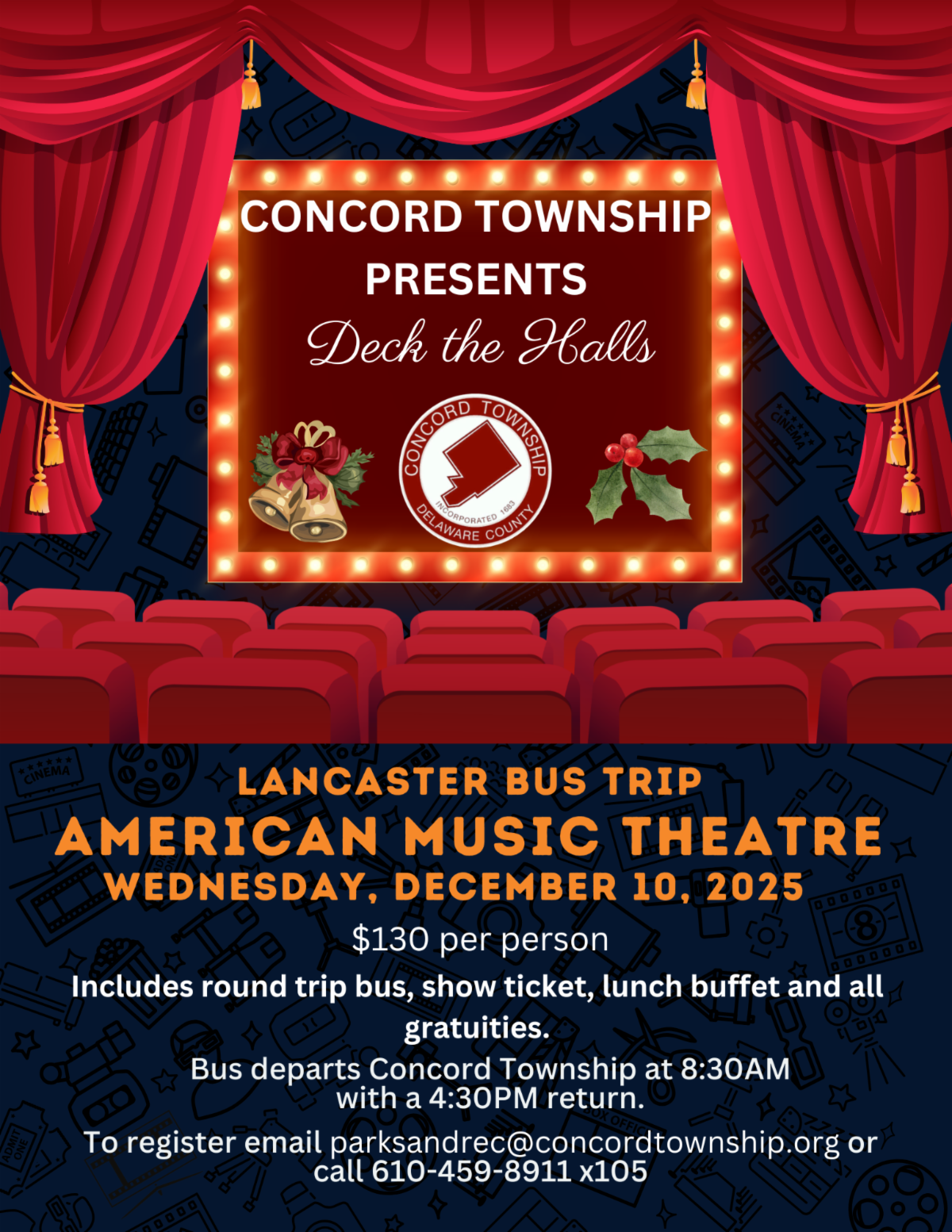 Deck the Halls bus trip flyer
