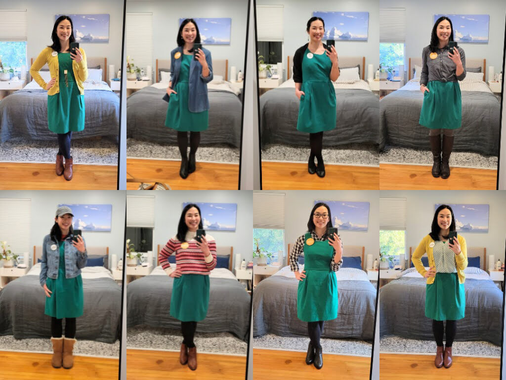 Various styling options for RuthAnn's Dressember dress