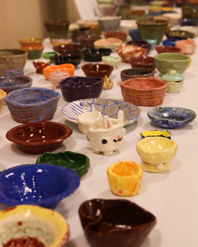 Handmade pottery bowls for Empty Bowls event