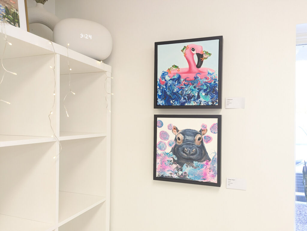 Shy Fox art on display at Yoga Space