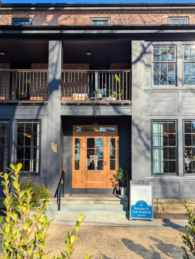 front entrance of the Francis Hotel