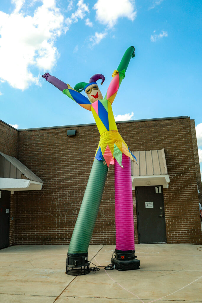 inflatable jester at the patton spring carnival